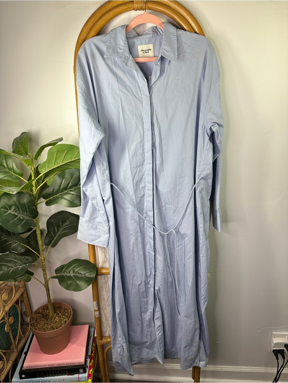 NWT Abercrombie and Fitch Blue Collard Poplin Dress sz MT